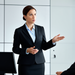 출구 전략과 기업 이미지의 상관관계 - Communicating Difficult News**

"A professional businesswoman in a modest, but elegant, business sui...