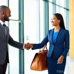 직원 유지를 위한 출구 전략 설계 방법 - **Prompt 1: The Empowered Departure**
    "A diverse group of professionals in a brightly lit, moder...