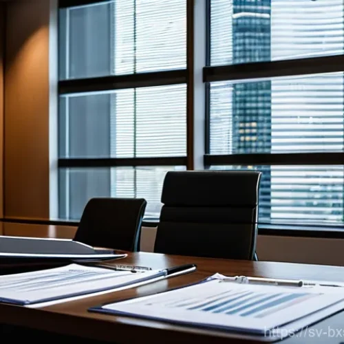 출구 전략을 위한 법적 고려사항 - **Detailed Due Diligence in a Modern Boardroom:**
    "A wide-angle shot of a sleek, modern corporat...