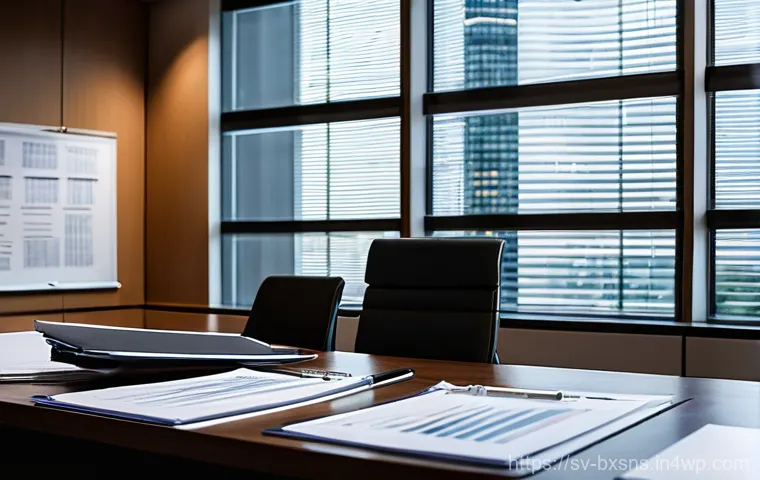 출구 전략을 위한 법적 고려사항 - **Detailed Due Diligence in a Modern Boardroom:**
    "A wide-angle shot of a sleek, modern corporat...