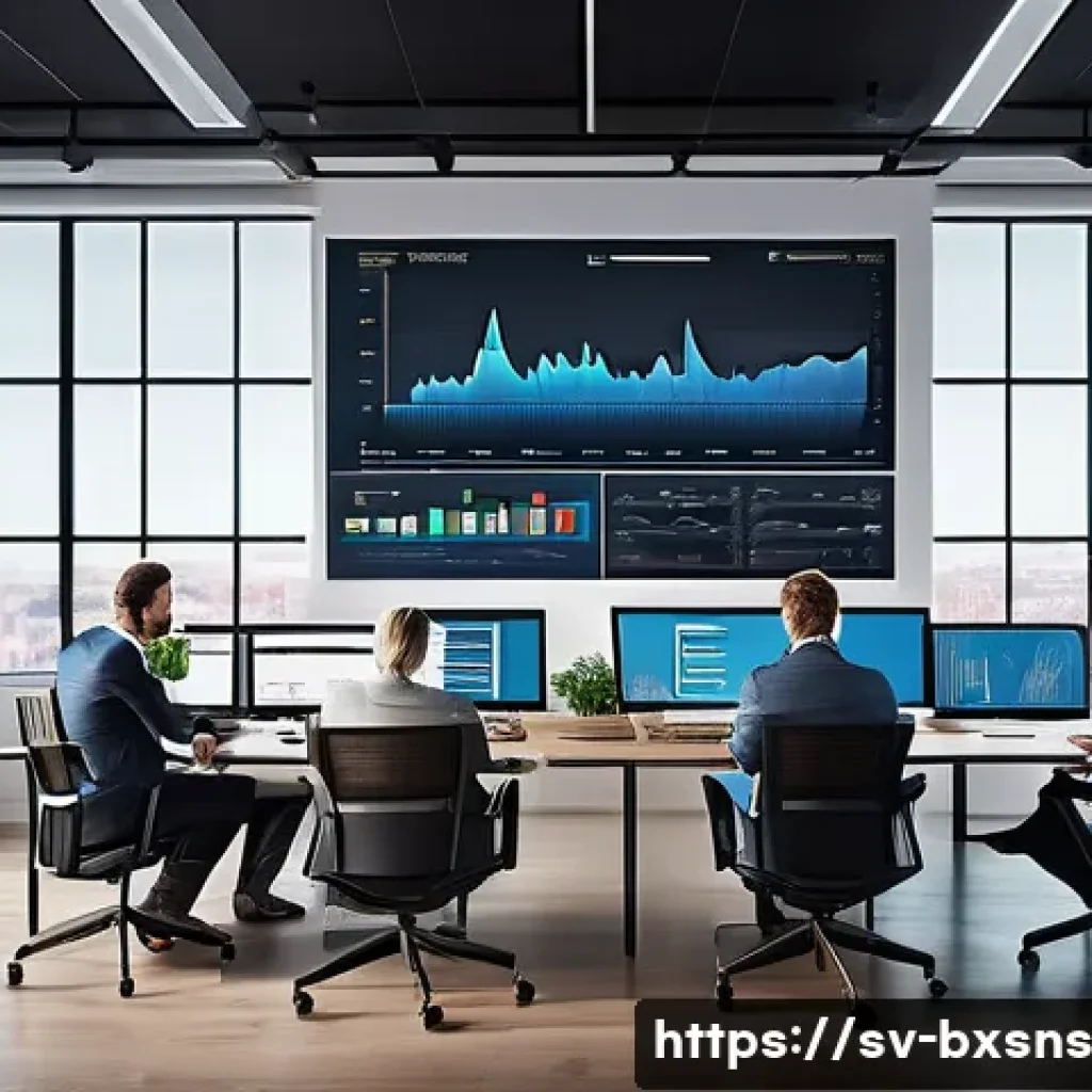 출구 전략을 위한 재무 리포트 작성 방법 - A modern Scandinavian-style office setting with a diverse group of professionals analyzing financial...