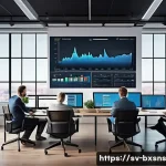 Home 18 출구 전략을 위한 재무 리포트 작성 방법 - A modern Scandinavian-style office setting with a diverse group of professionals analyzing financial...