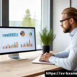 Home 17 비즈니스 출구 전략에 대한 전문가 인터뷰 - A professional Swedish entrepreneur in a modern office environment, thoughtfully reviewing a detaile...