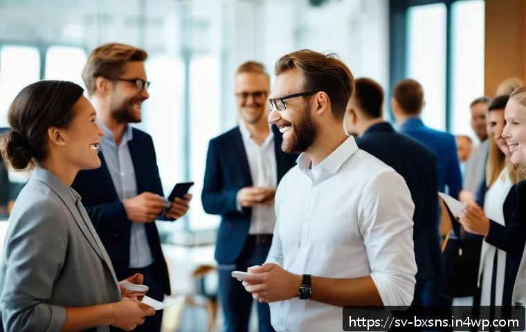 비즈니스 출구 전략을 위한 네트워킹 방법 - A professional Scandinavian business networking event in a modern Stockholm conference room, with di...
